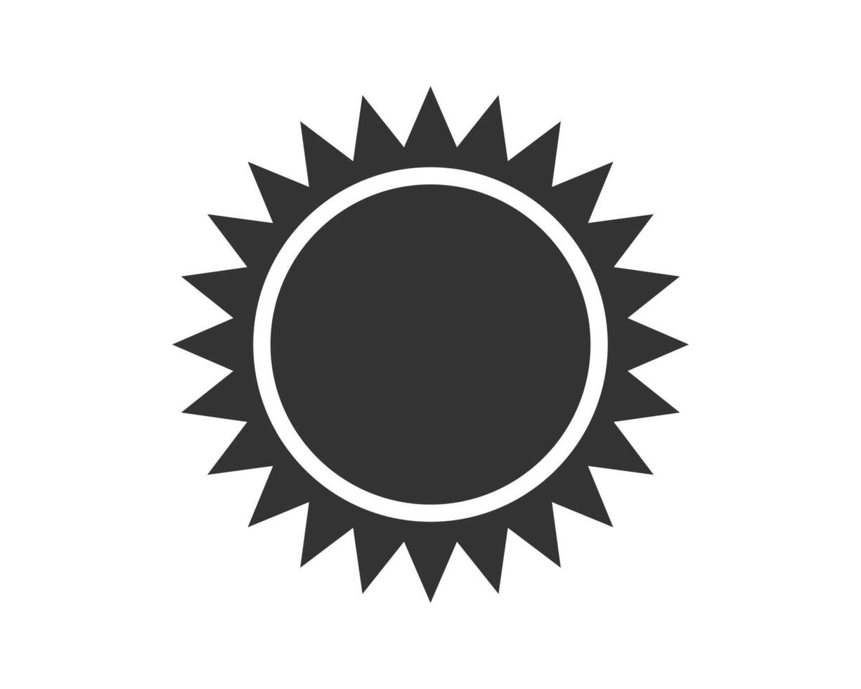 Simple, modern sun icon on white background. Represents light, heat, summer, energy. Ideal for weather apps, vacation designs, and positive messaging. vector