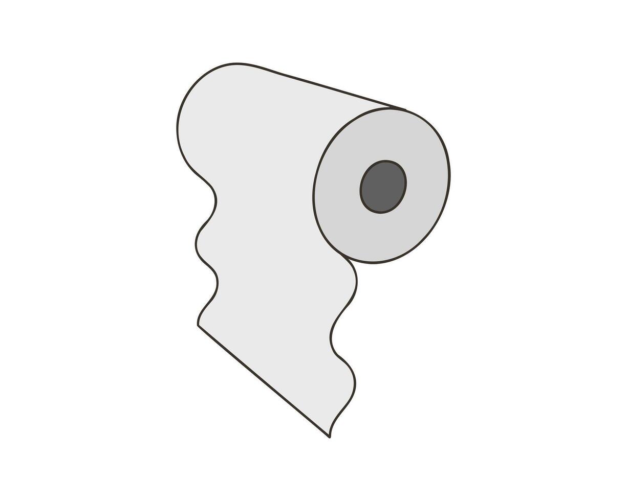 Simple, minimalist illustration of a roll of paper, perfect for websites, apps, or presentations needing a clean, modern aesthetic. Represents concepts of freshness, cleanliness, and new beginnings. vector