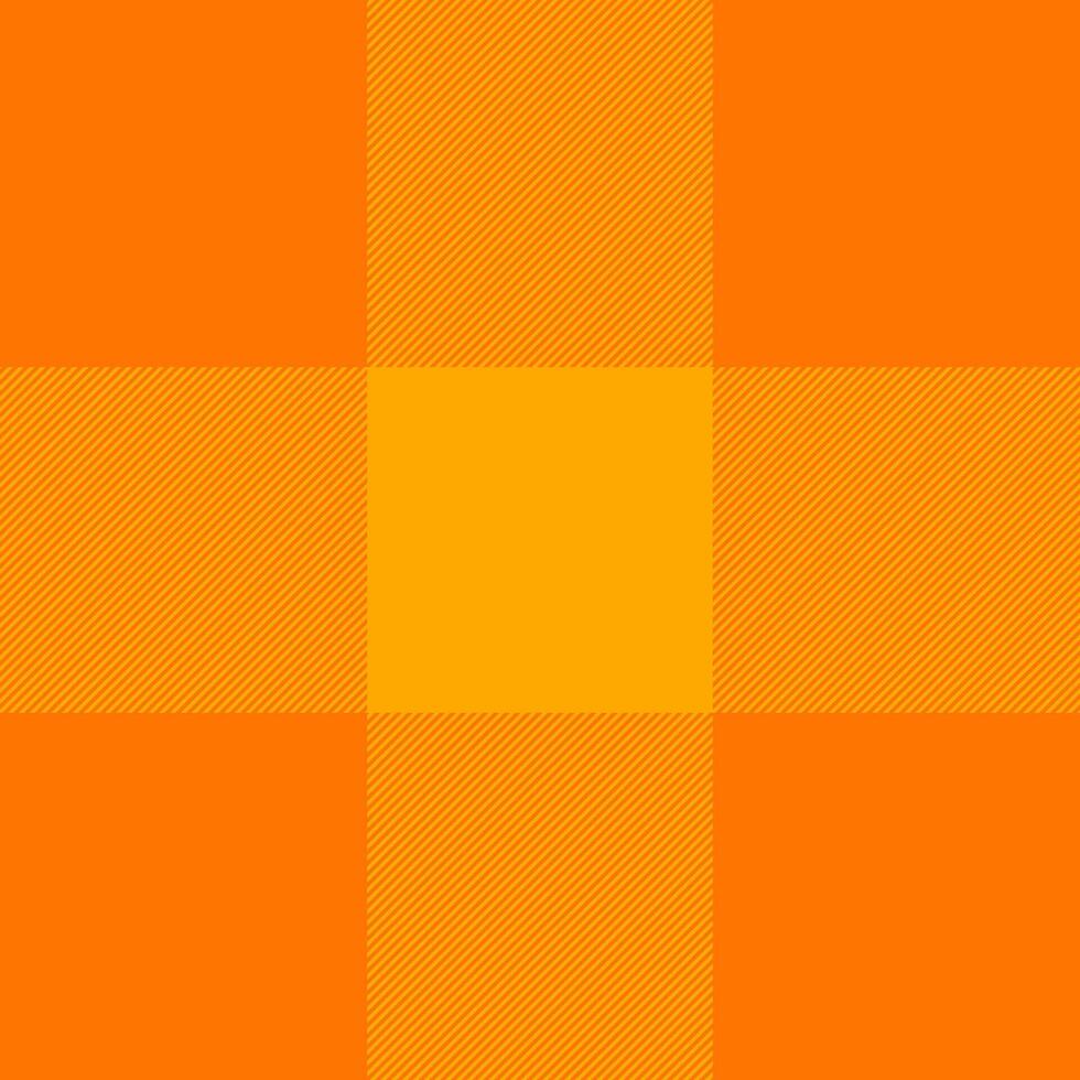 Vibrant orange and yellow plaid pattern. A seamless, classic design, perfect for backgrounds, textiles, or graphic elements. Ideal for fall, harvest, or retro themes. vector