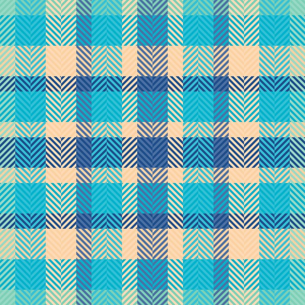 Vibrant herringbone pattern in teal and beige. Perfect for textile design, website backgrounds, or fashion projects. A modern, geometric textile texture with a fresh, summery feel. vector