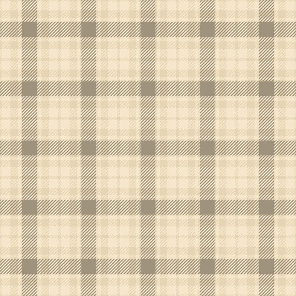 Classic tartan plaid pattern in soft beige and brown hues. Traditional, cozy texture for backgrounds, apparel, and design projects. Versatile, timeless design. vector