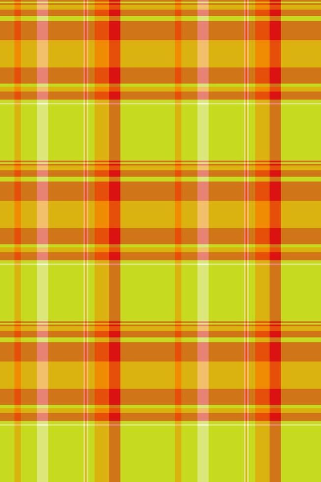 Warp fabric texture check, geometry pattern tartan . Dog tooth textile plaid seamless background in orange and lime colors. vector