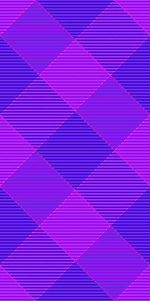 Vibrant purple and fuchsia diamond pattern. Striped texture adds depth visual interest. Perfect for backgrounds, textiles, or modern design projects. Evokes energy, style, and a playful aesthetic. vector