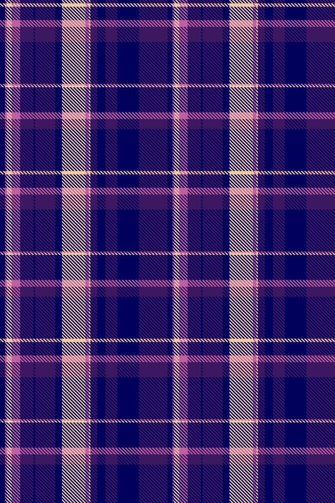 Seasonal pattern textile plaid, wrapping tartan check. Xmas fabric texture background seamless in blue and violet colors. vector