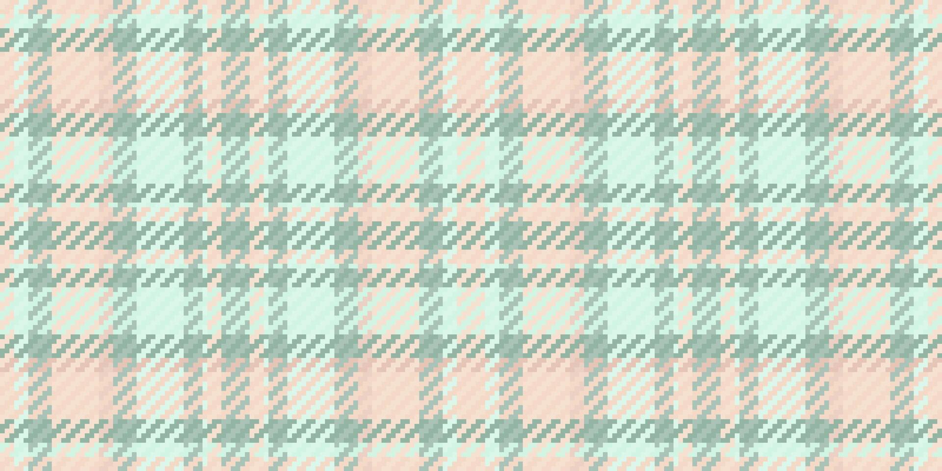 Pastel plaid pattern in peach and mint green. Perfect for textile design, fashion, home decor, or scrapbooking projects. This soft, elegant texture evokes feelings of calm and serenity. vector