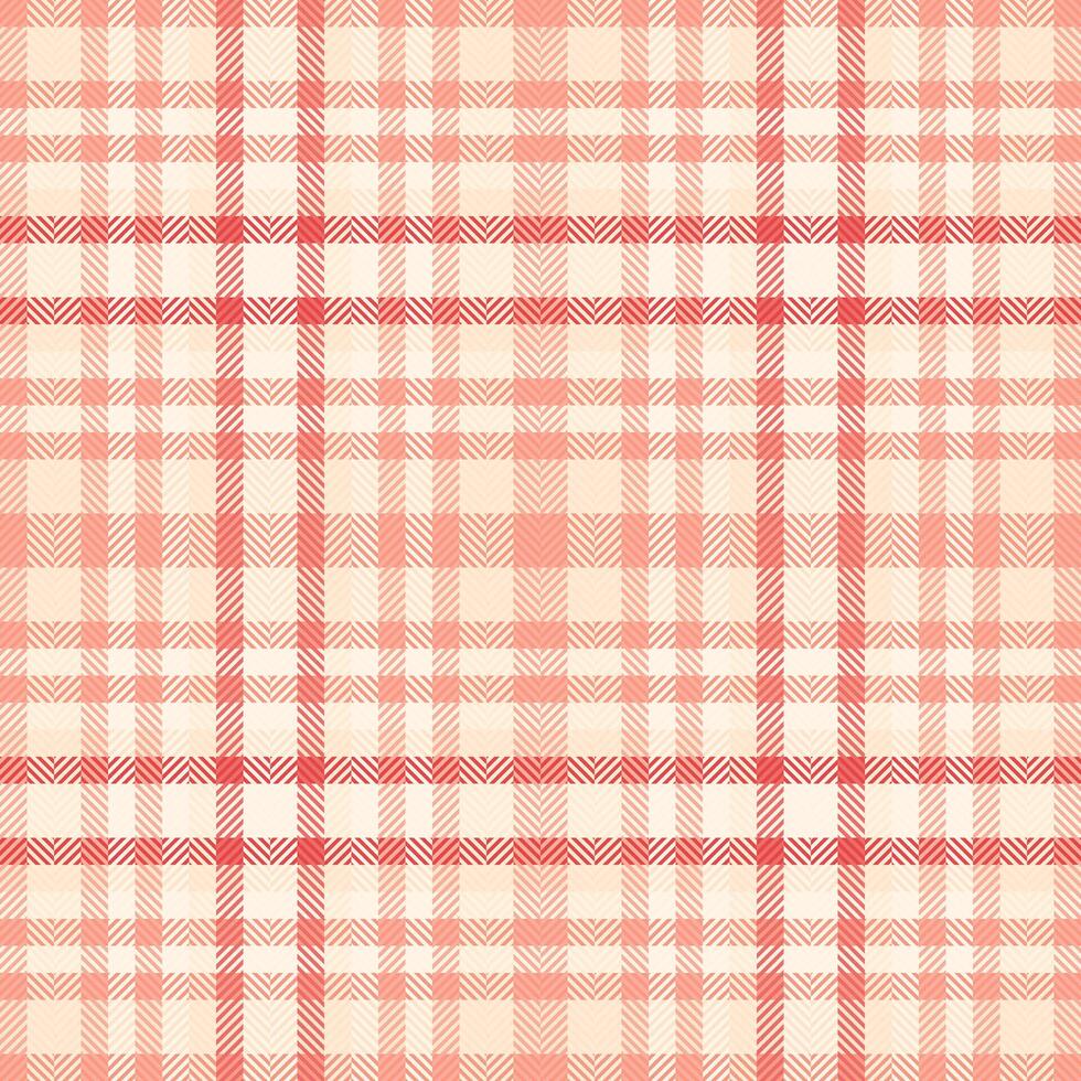 Soft coral and cream plaid pattern. Elegant, subtle texture ideal for backgrounds, textiles, or packaging. Evokes feelings of warmth and comfort. Versatile design perfect for a variety of projects. vector