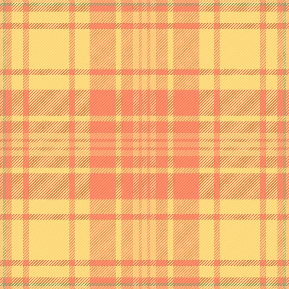 Warm, inviting peach and yellow plaid pattern. Perfect for textile design, apparel, website backgrounds, or home decor projects. This seamless texture evokes feelings of comfort and warmth. vector