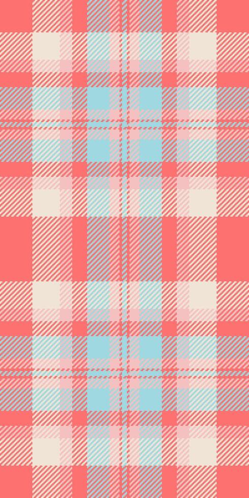 Womens fashion plaid background texture, girly seamless pattern textile. Installing fabric tartan check in light and red colors. vector