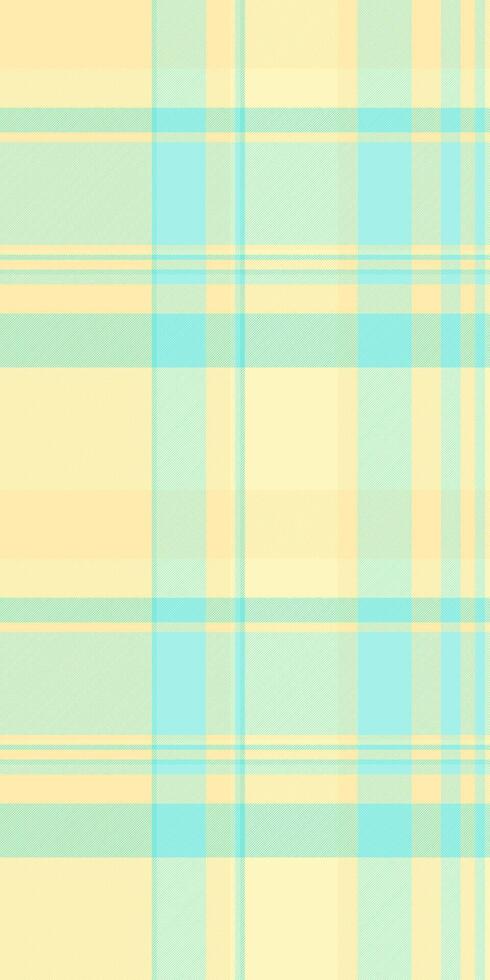 Victorian tartan check plaid, long texture background seamless. Handkerchief fabric pattern textile in teal and yellow colors. vector