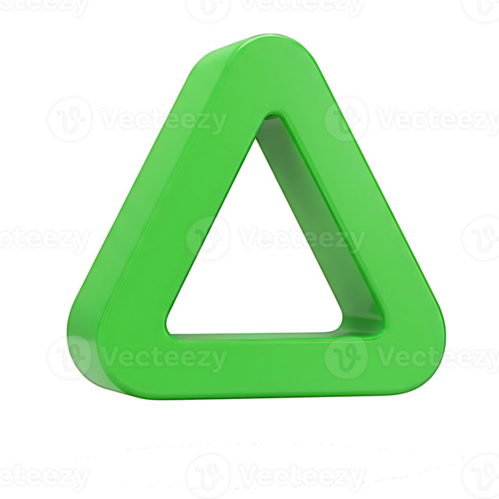 Bright Green 3D Triangle Shape Geometric Icon png