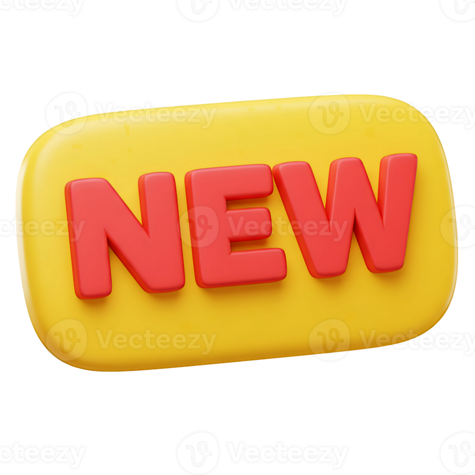 3D Render of Yellow and Red New Label png