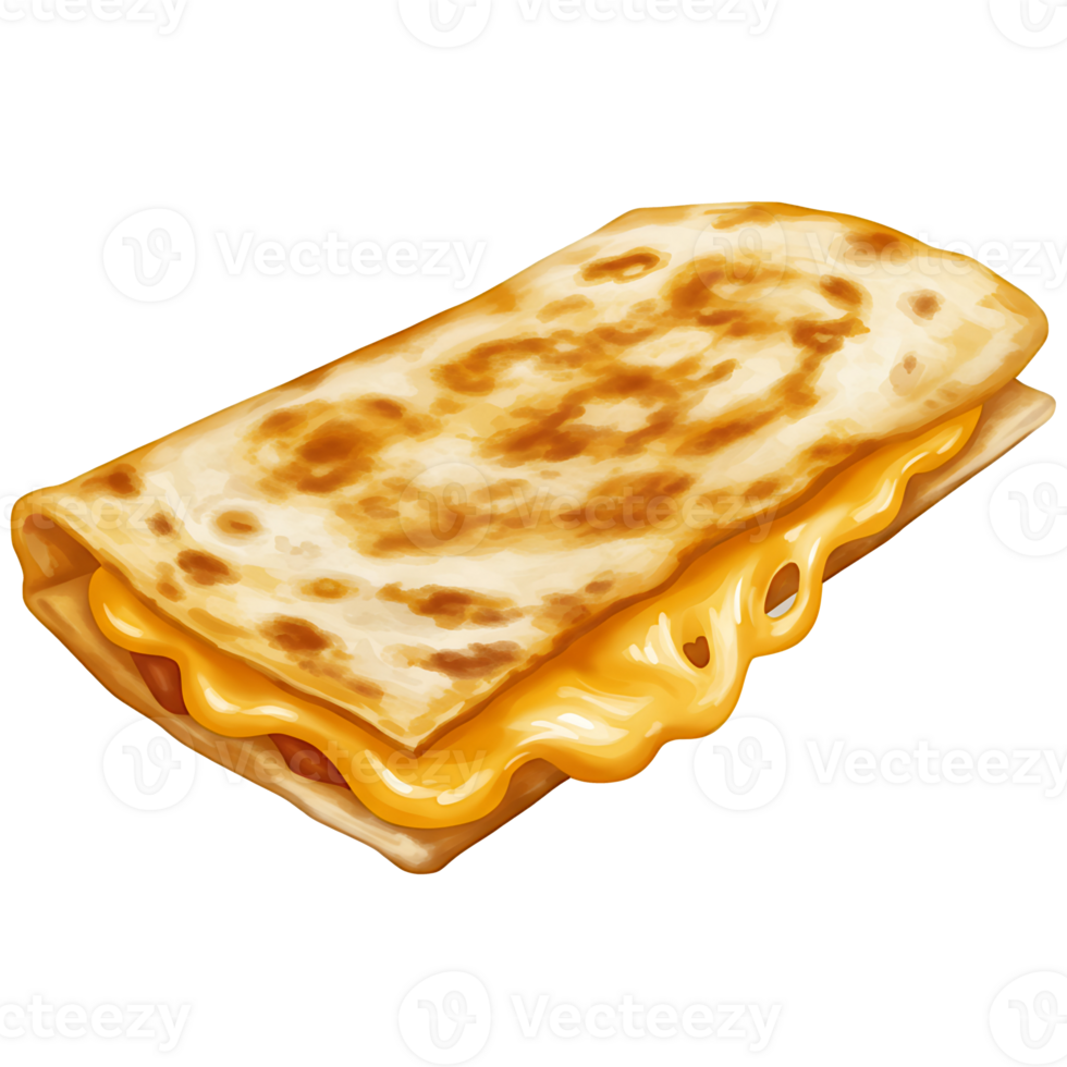 Cheddar filled quesadilla grilled to golden perfection png