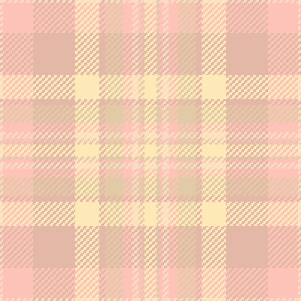 Subtle pastel pink and beige plaid pattern. Perfect for textile design, fashion, branding, or website backgrounds. This soft, textured image evokes feelings of warmth and tranquility. vector