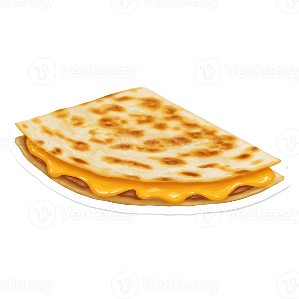 Toasted quesadilla with melted cheddar wrapped in flatbread png