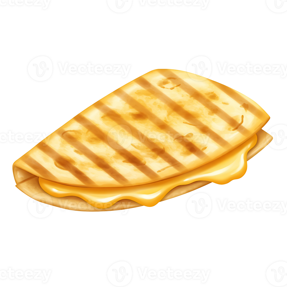 Cheesy grilled quesadilla with hot melted layers and crisp finish png