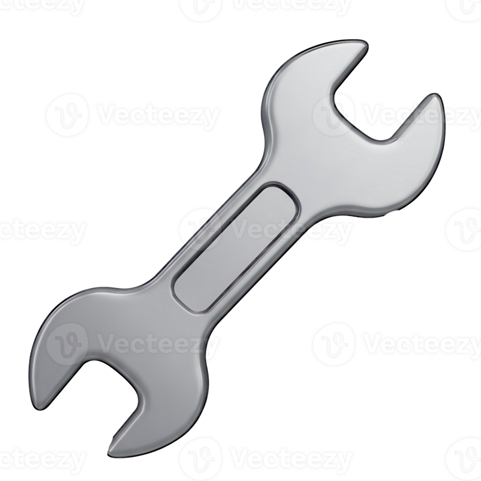 Metallic Silver Wrench with Blank Space for Text or Logo png