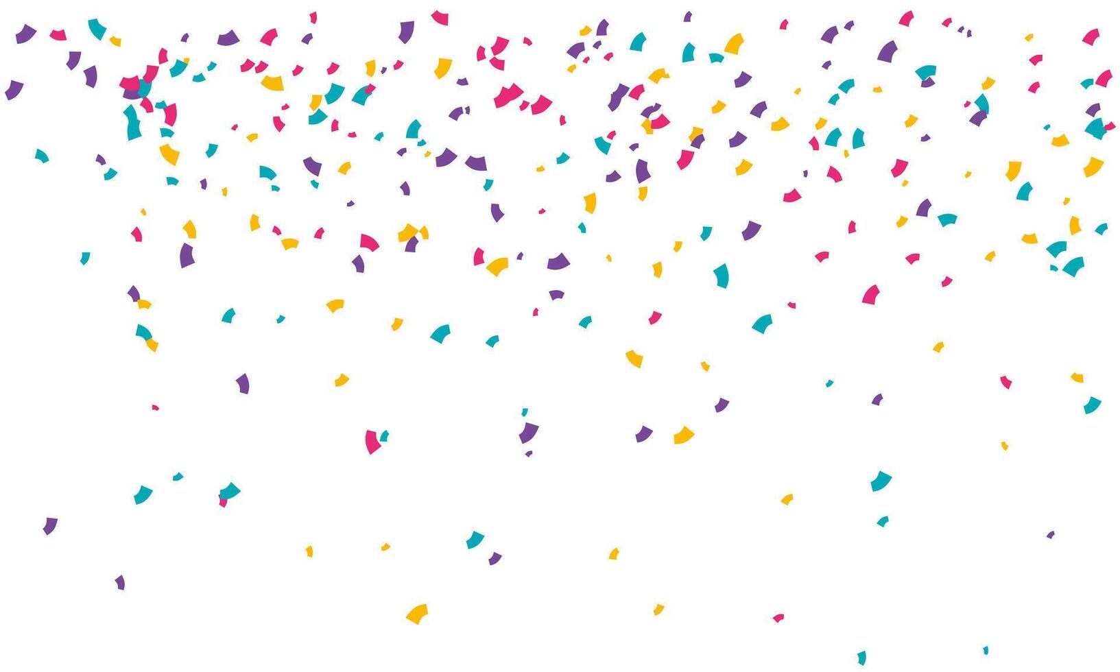 Vibrant confetti explosion on white background. Perfect for celebratory designs, adding joy and festivity to invitations, posters, and websites. vector