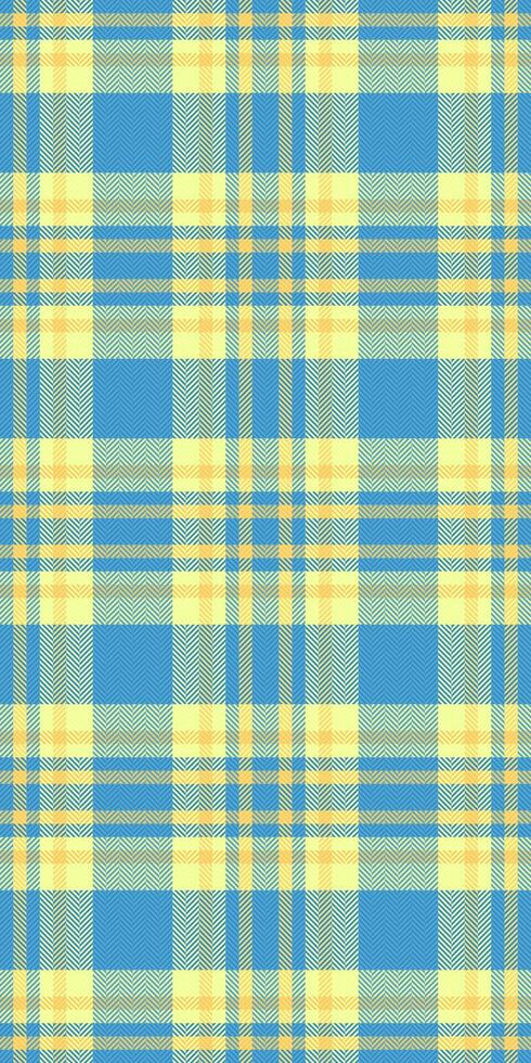Cheerful pastel plaid pattern in light blue and yellow. Perfect for textile design, backgrounds, or scrapbooking projects. This bright and airy design evokes feelings of spring and summer. vector