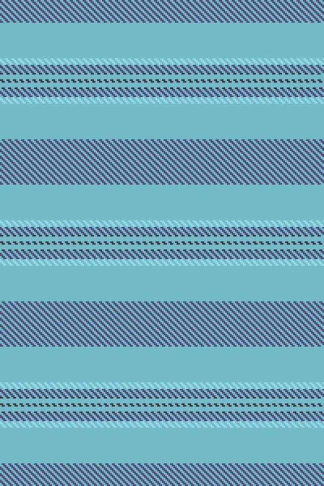 Liagonal seamless texture, towel background vertical pattern. Clanket stripe textile fabric lines in cyan and indigo colors. vector