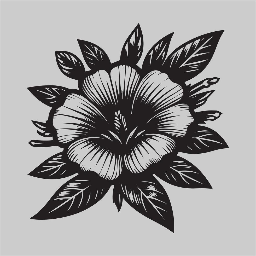 Botanic Whisper black and white vector