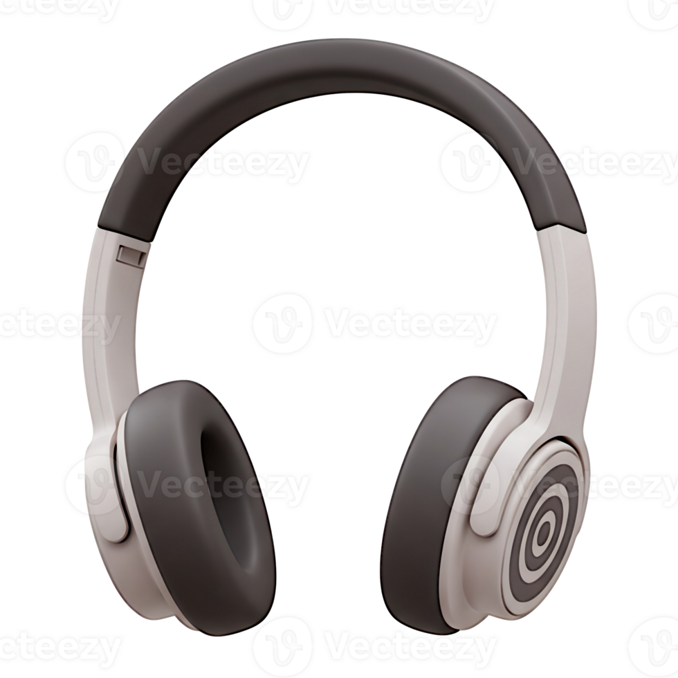 Modern Wireless Headphones with Beige and Gray Design png