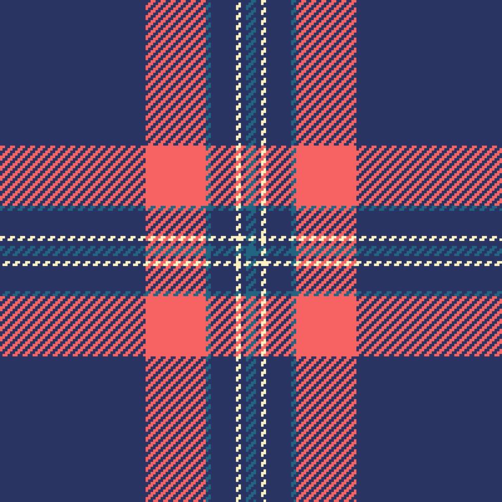 Vibrant coral and navy plaid pattern. Perfect for textile design, fashion, home decor, or web backgrounds. vector