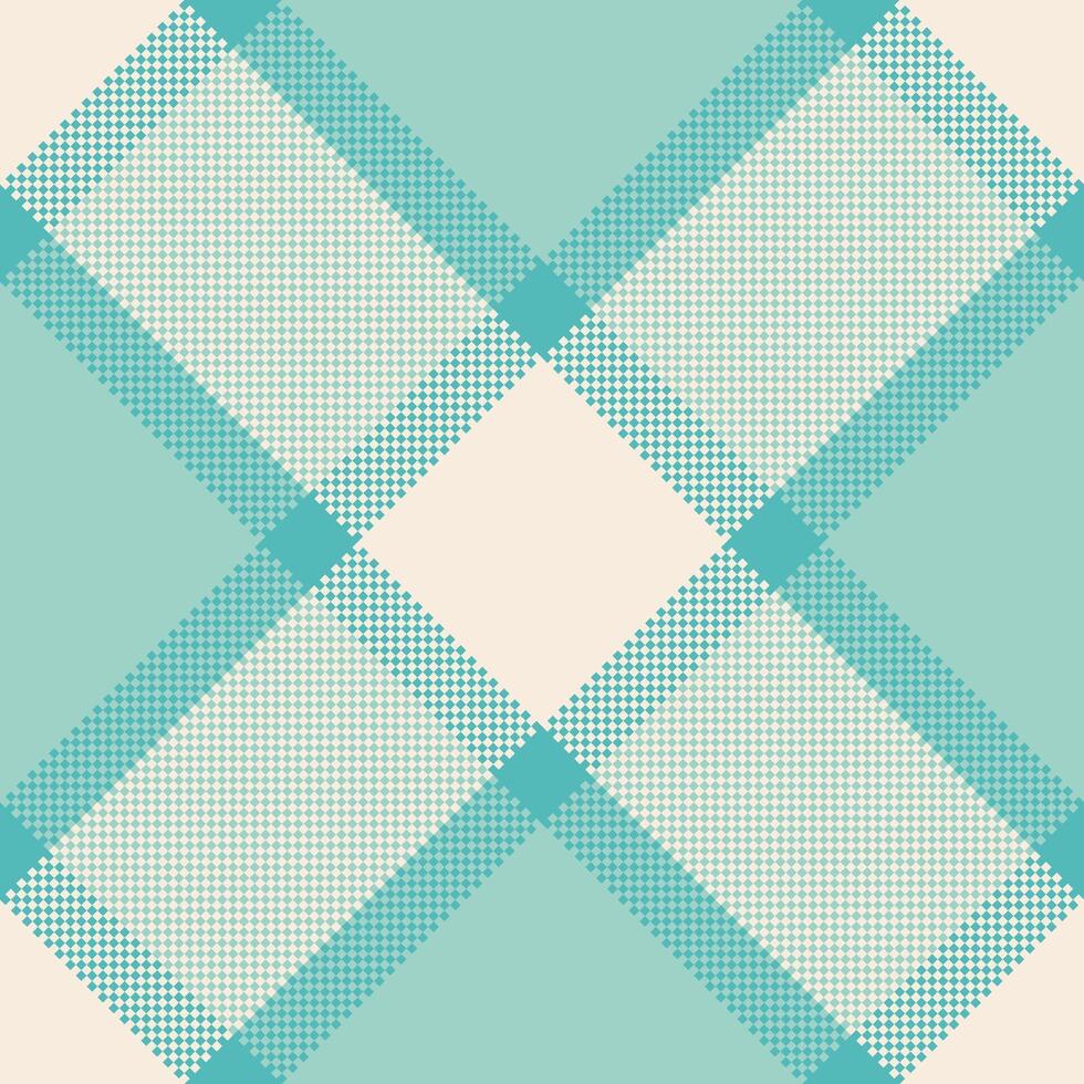Elegant teal and cream plaid pattern. Subtle halftone texture adds depth. Perfect for textile designs, website backgrounds, or stationery. vector