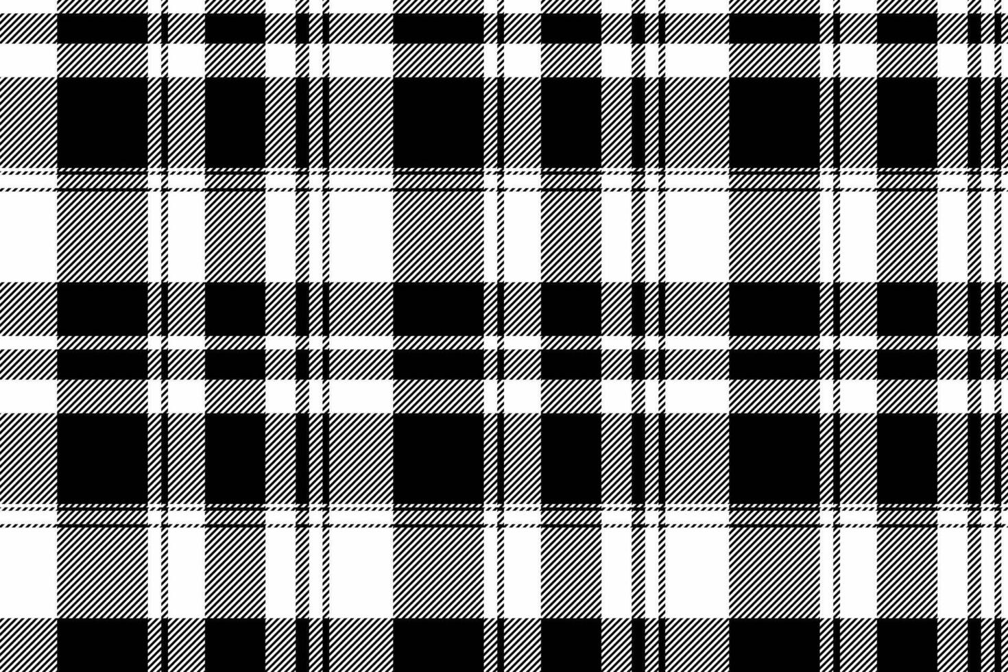 Equal fabric texture check, website pattern seamless plaid. Horizontal tartan background textile in white and black colors. vector