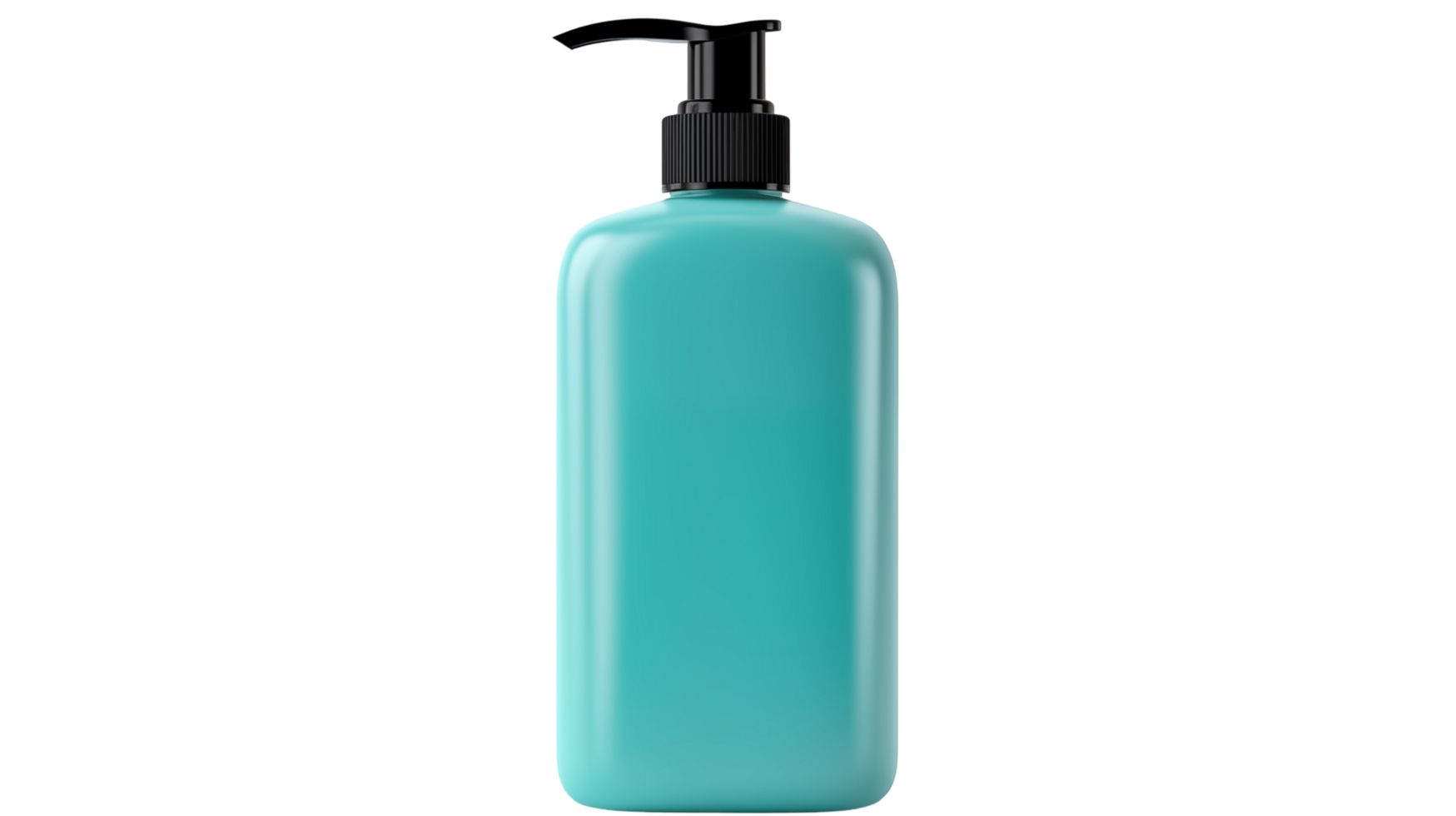 Stylish Turquoise Pump Bottle for Liquid Products, Elegant Dispenser Bottle with Black Pump, Modern Refillable Bottle for Soap and Lotion png