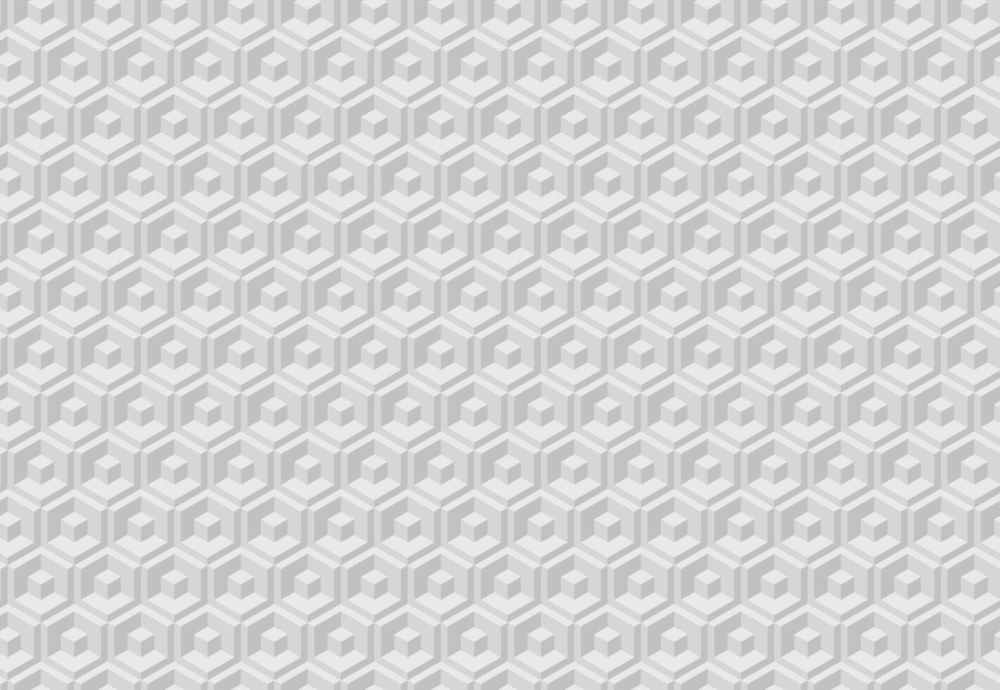 Elegant geometric pattern featuring a repeating motif of subtly textured, threedimensional cubes in a hexagonal arrangement. vector