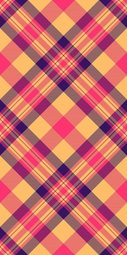 Gentleman check pattern, thin seamless texture plaid. Indian fabric tartan background textile in orange and red colors. vector