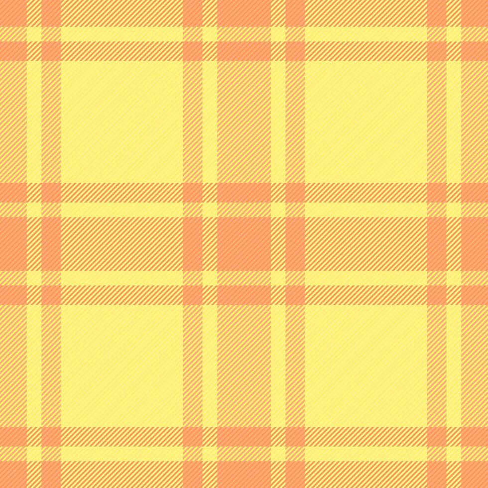 Vibrant yellow and peach plaid pattern. Perfect for textile design, backgrounds, or website templates. This cheerful, summery design evokes feelings of warmth and optimism. vector