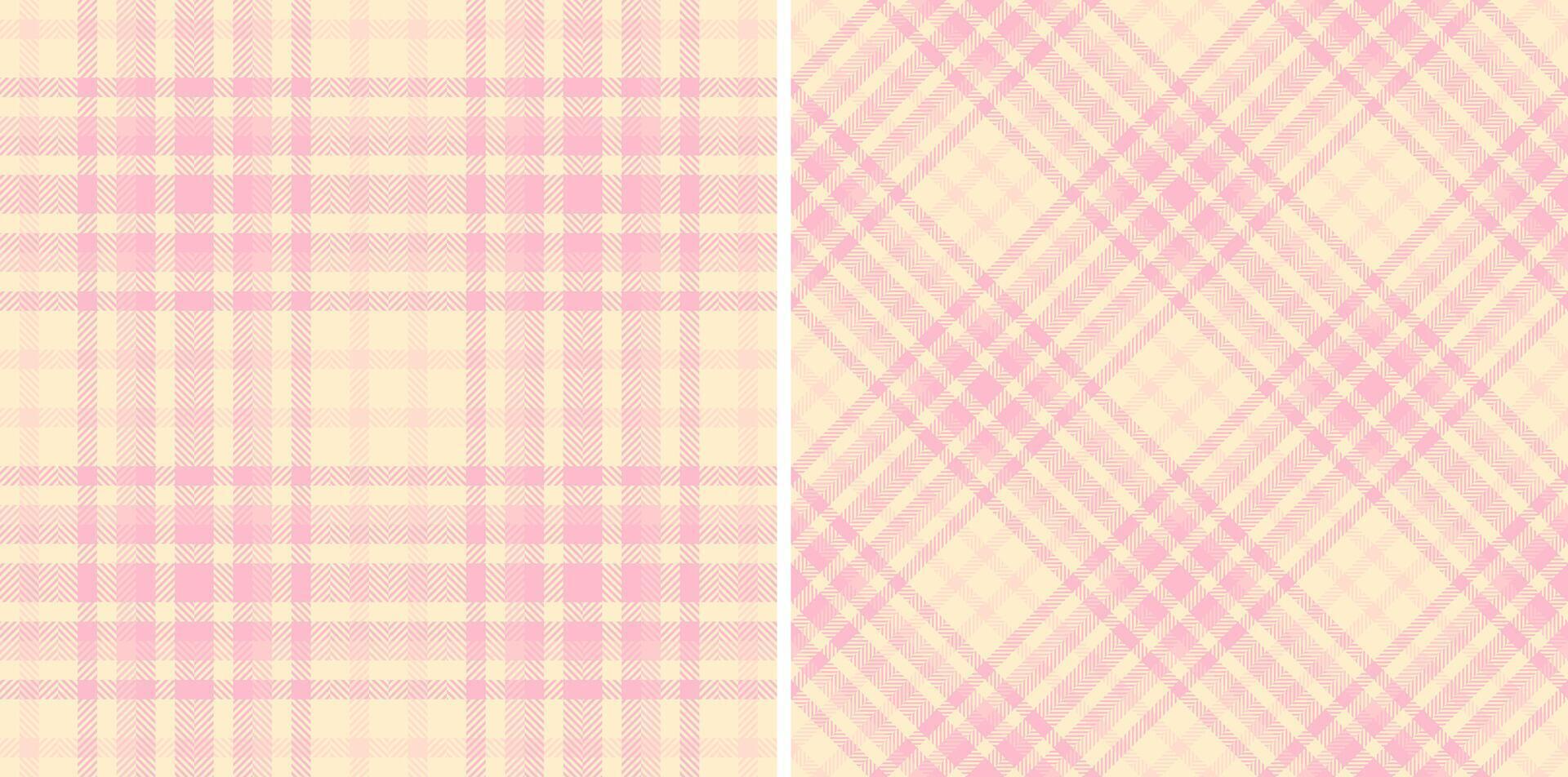 Delightful pastel pink and cream plaid patterns. Perfect for textile design, fashion, scrapbooking, or website backgrounds. These soft, subtle textures evoke feelings of warmth and comfort. vector