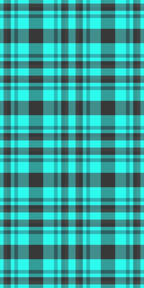 Form background check tartan, vibrant textile pattern texture. Close-up fabric plaid seamless in teal and grey colors. vector