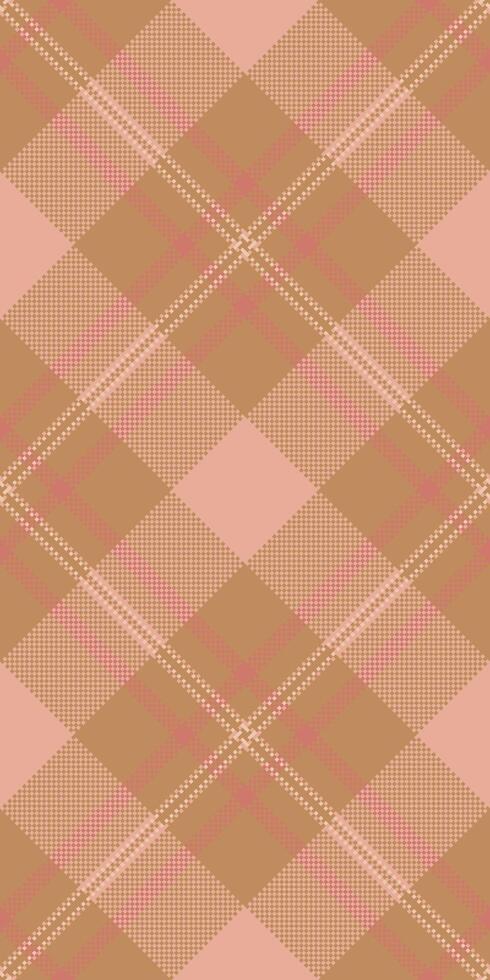 Elegant blush pink and brown plaid pattern. Perfect for textile design, website backgrounds, or fashion projects. This versatile, seamless texture evokes warmth and sophistication. vector