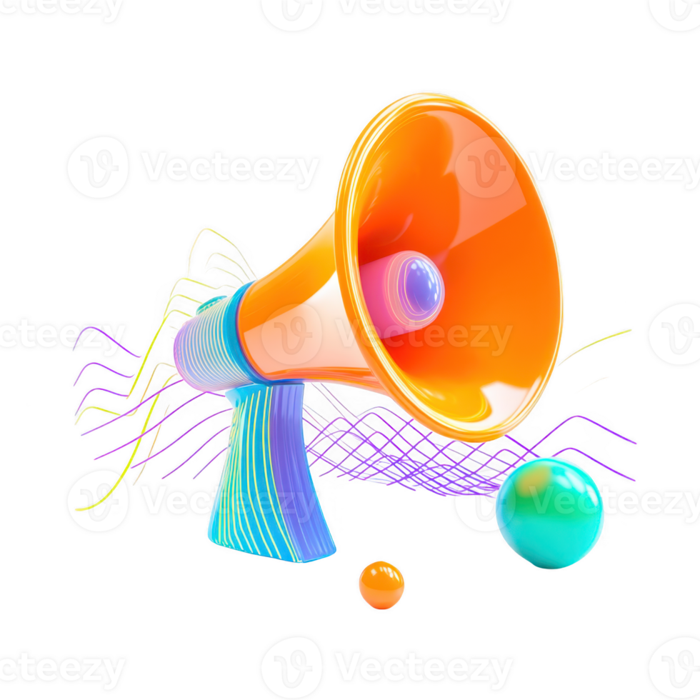Megaphone announcement communication on transparent background png