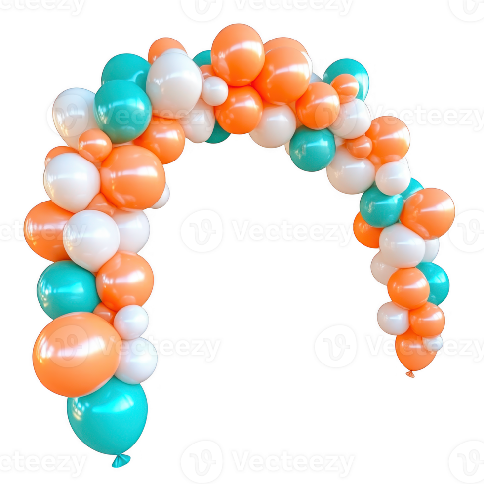 Balloons arch party decoration isolated on transparent background png