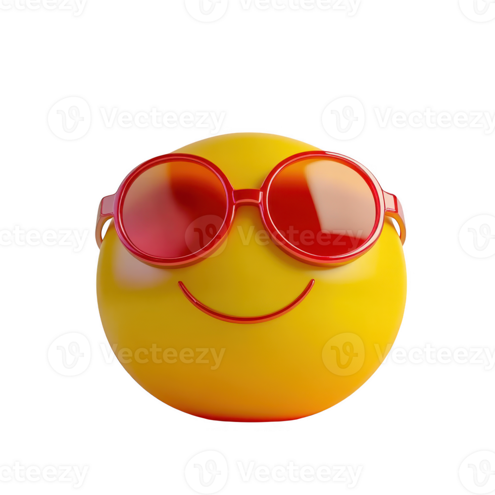 Emoji with glasses illustration on transparent background png