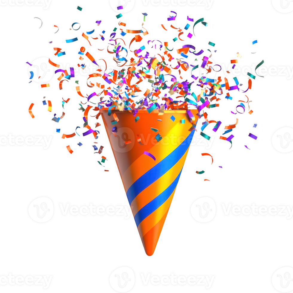Confetti party celebration design on transparent background png