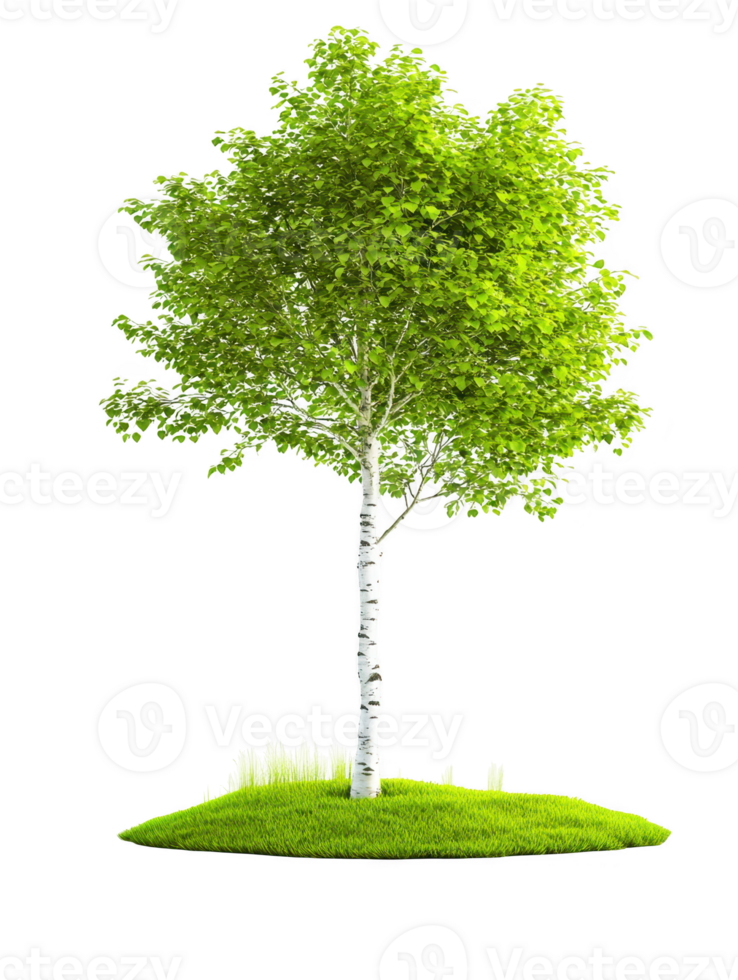 Birch tree foliage greenery isolated on transparent background png