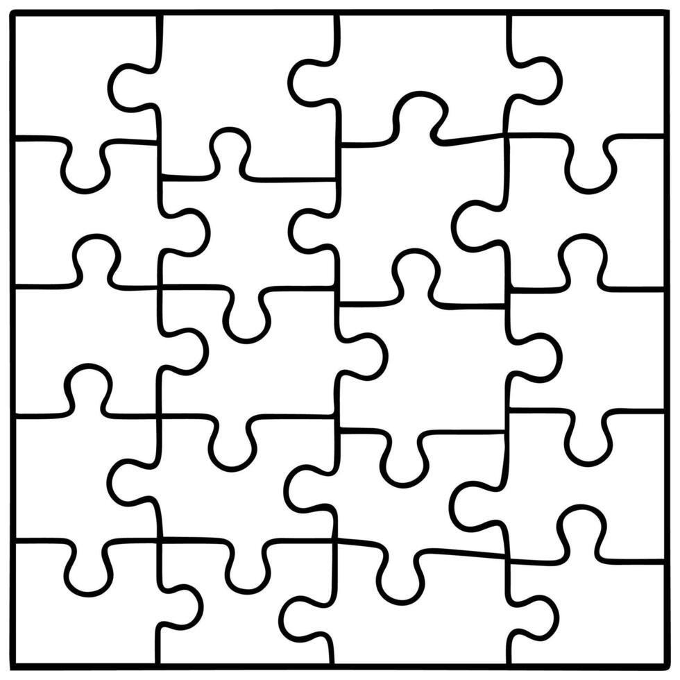 Line art Puzzle Concept - Design. vector