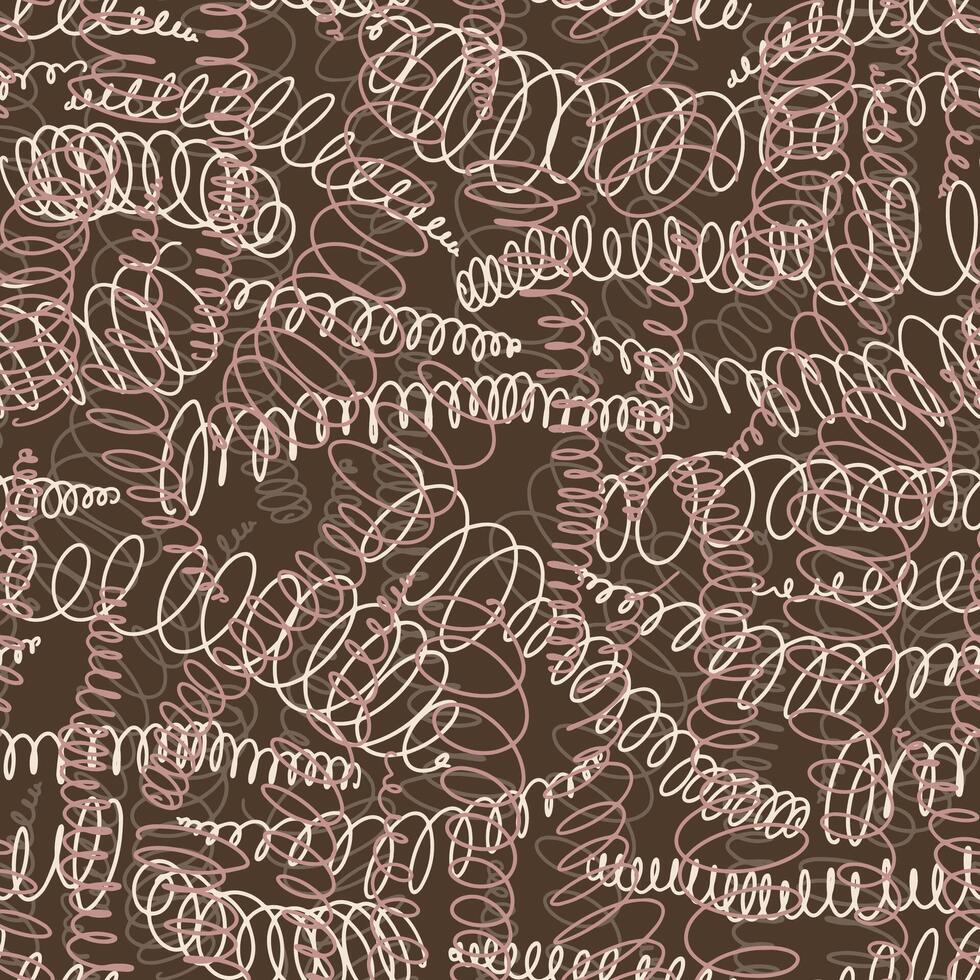 Seamless pattern with abstract spiral elements. vector