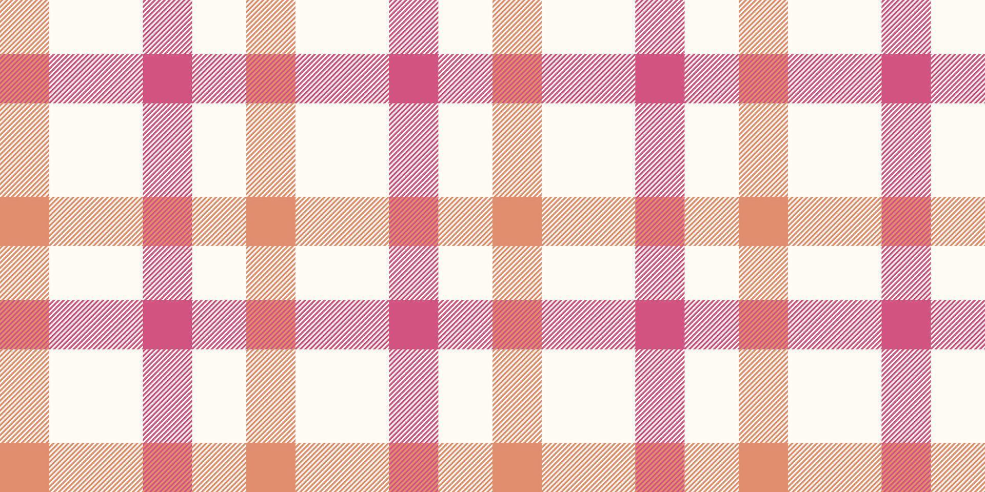 Elegant pastel pink and peach plaid pattern. Perfect for textile design, website backgrounds, packaging, and crafting projects. vector