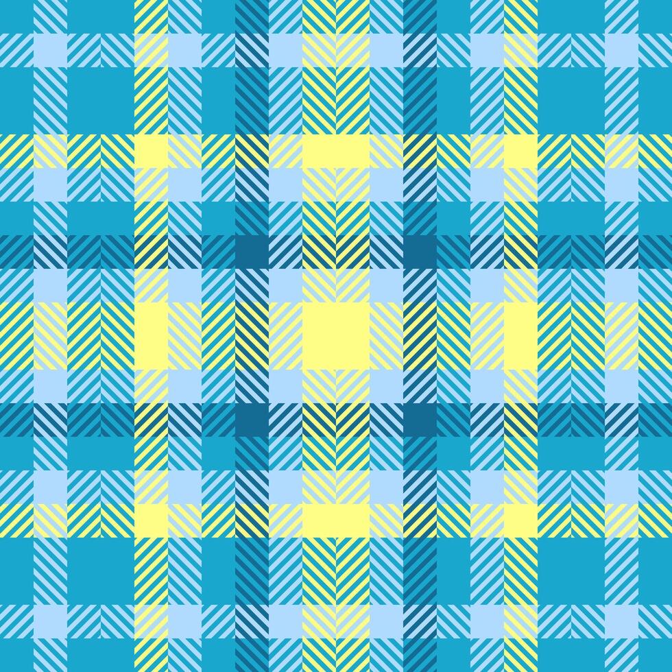 Vibrant pastel plaid pattern in teal, light blue, and yellow. Perfect for textile design, website backgrounds, or crafting projects. vector