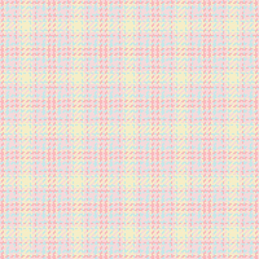 Soft pastel plaid pattern with pink, yellow, and blue hues. Great for backgrounds, textiles, apparel, and design projects needing a gentle, calming aesthetic. vector