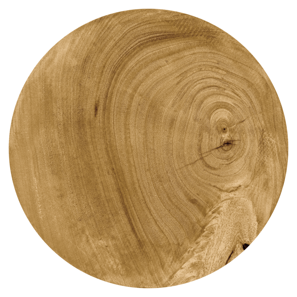 Top view round wooden cutting board png