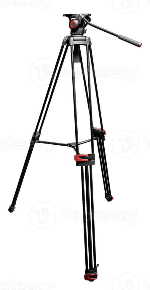Mock up black tripod camera png