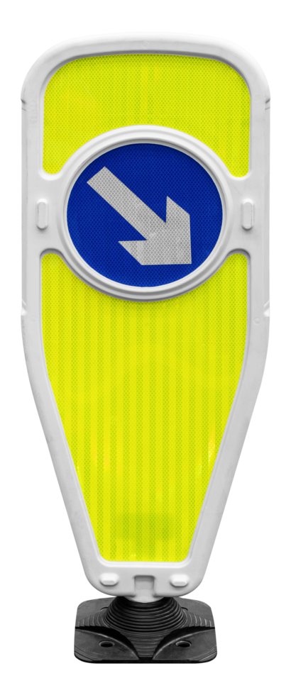 Right arrow icon on yellow traffic sign pole png