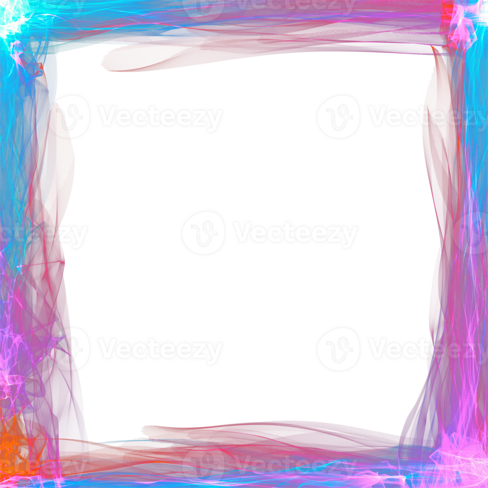 abstract frame with colorful paint on transparent background png