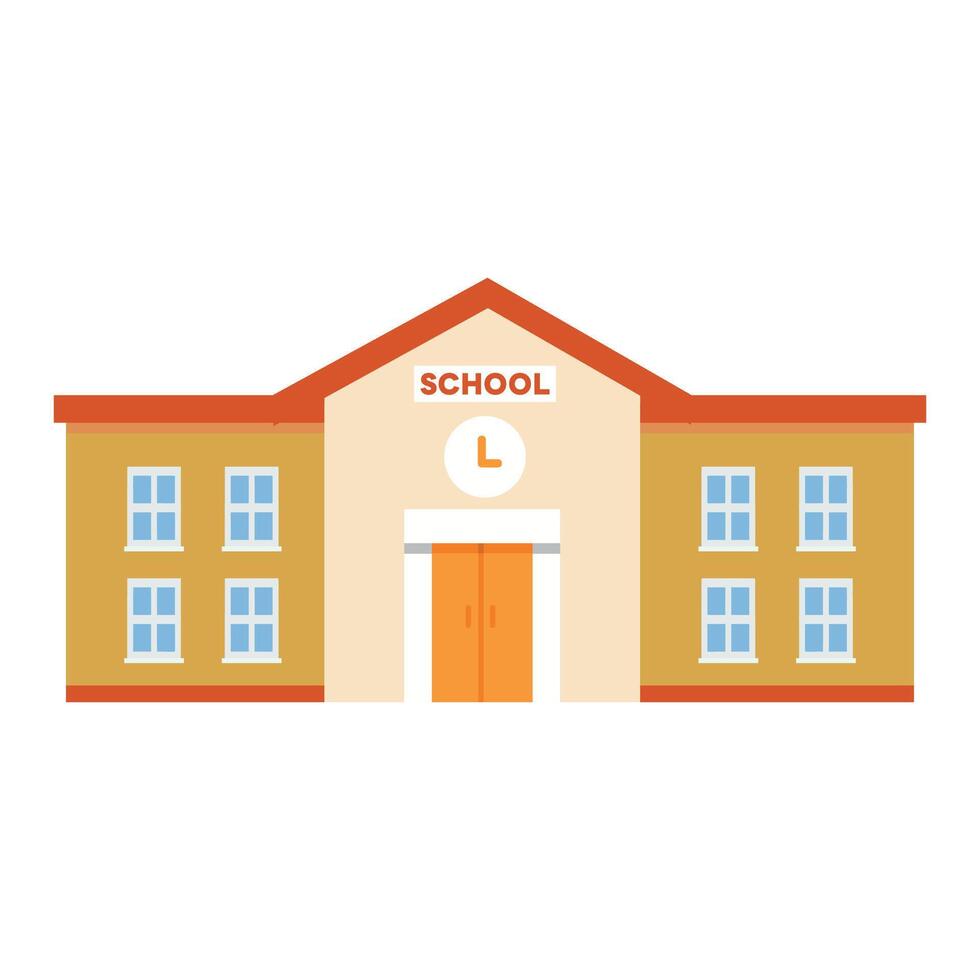 Cute School Building Clipart Design vector
